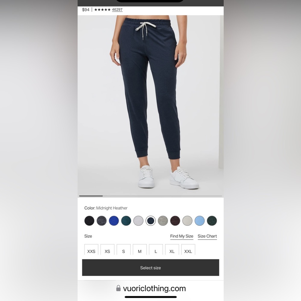Vuori Navy Jogger Pants